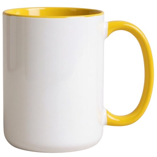 450 ml MAX Keramikas sublimācijas krūze A+ (balta/dzeltena)